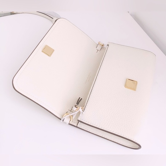 Tory Burch Thea Flat Crossbody and Zip Card Wallet Leather Ivory New In Package - Picture 7 of 16
